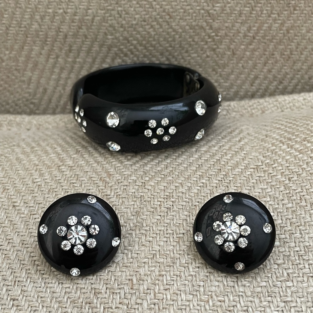Vintage Black & Rhinestone Set